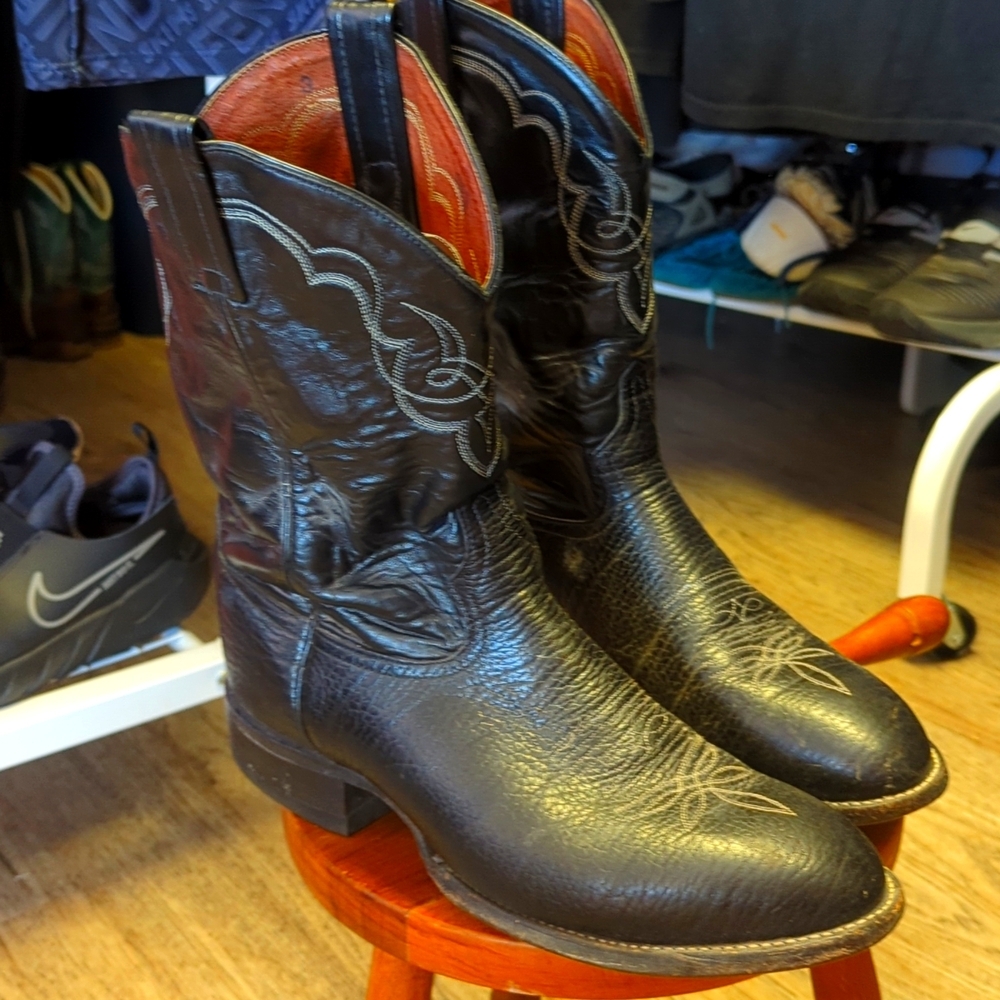 Tony Lama Men's Black Roper Cowboy Boots Size 9